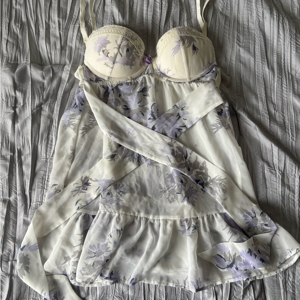 La Vie En Rose floral babydoll chemise